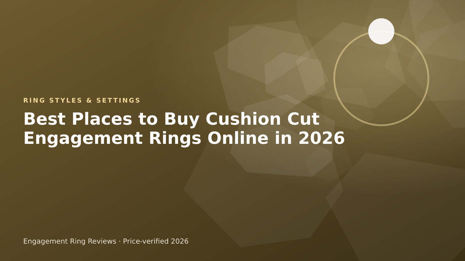Cushion cut diamond engagement ring shown in an online buying guide