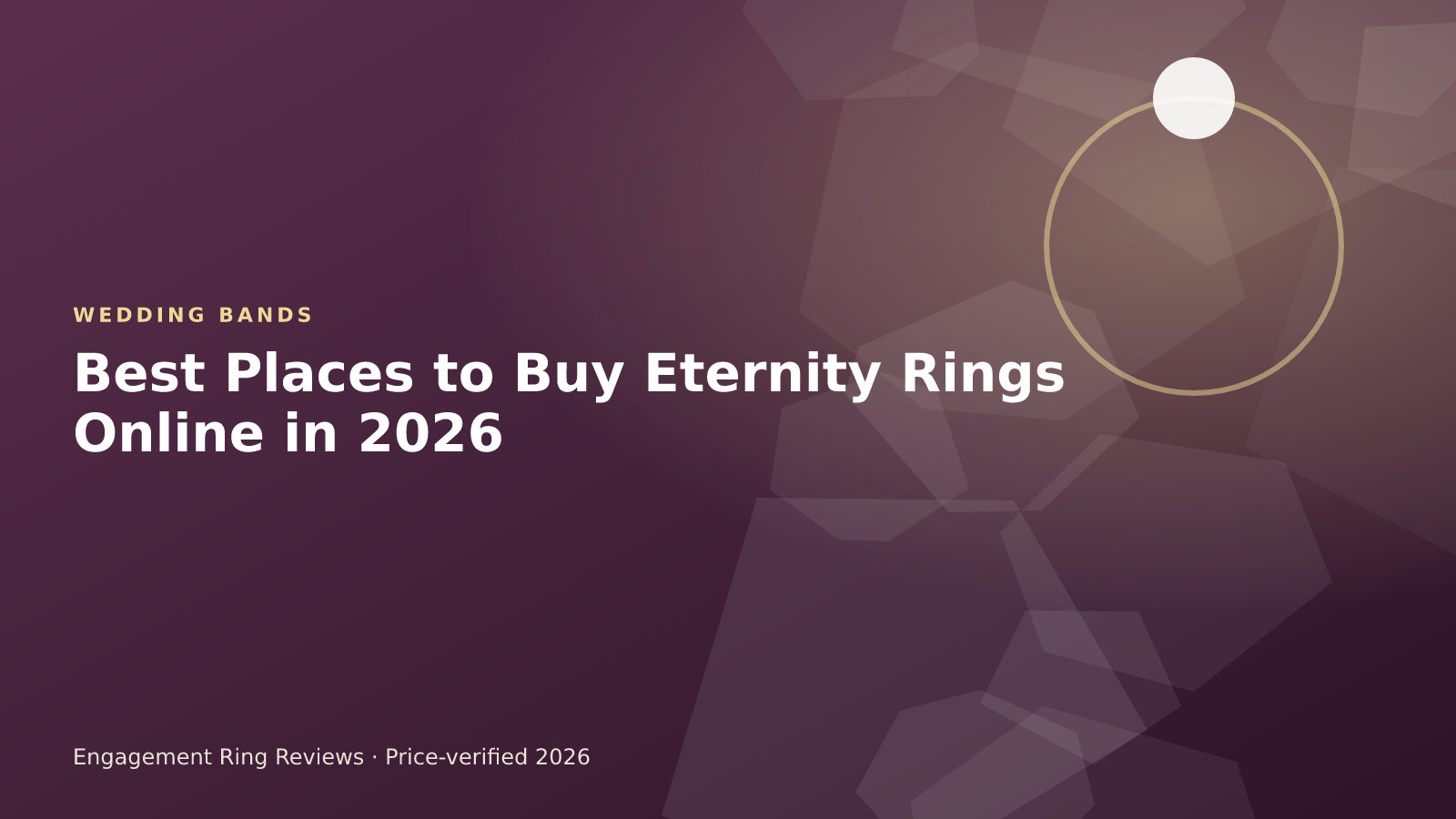 Diamond eternity rings displayed on a white jewelry surface