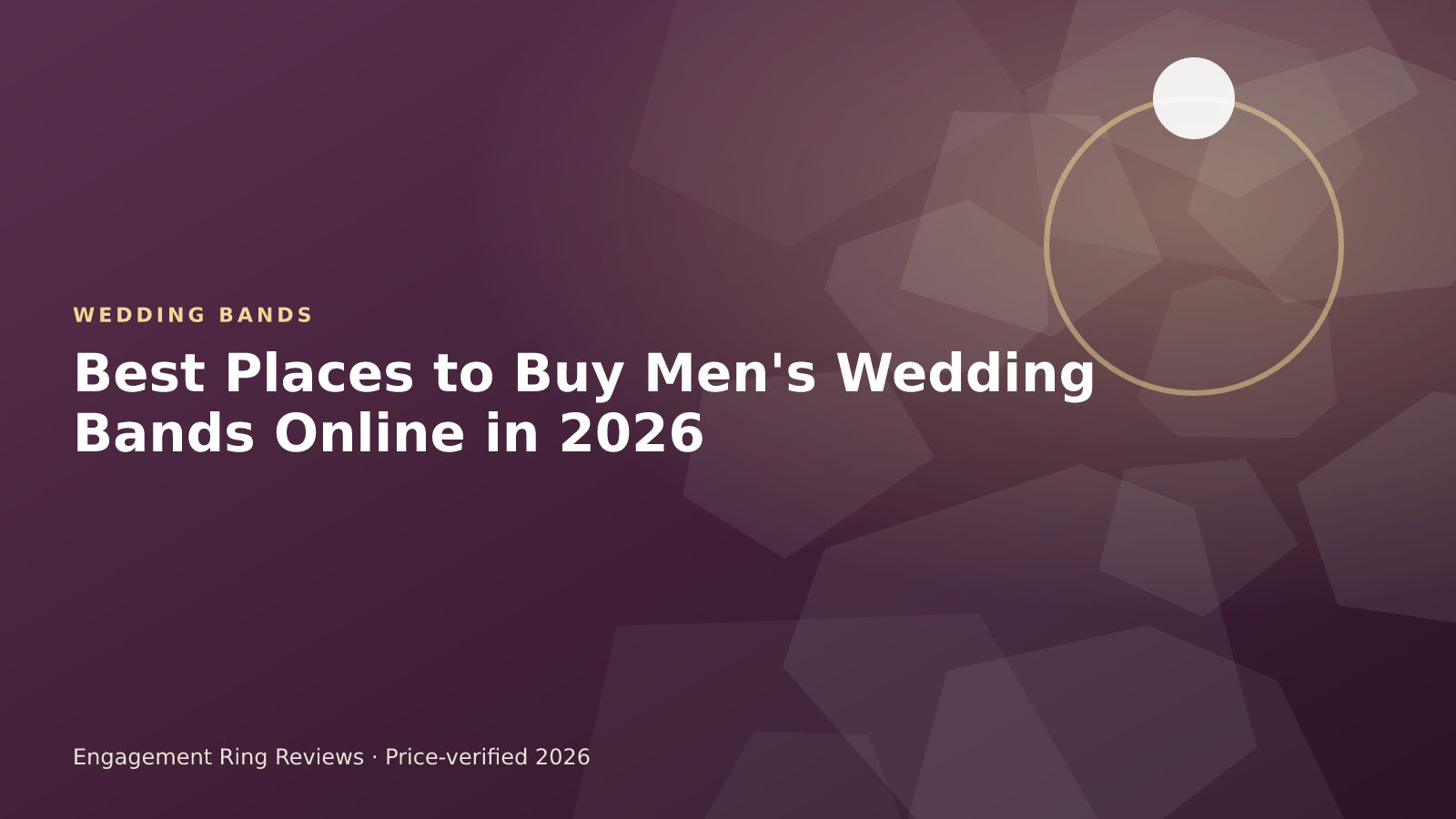 Men's wedding bands in gold and platinum shown in an online buying guide